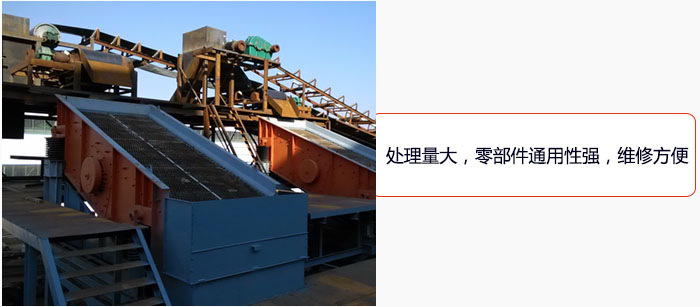 圓振動篩處理量大，零部件通用性強，維修方便。