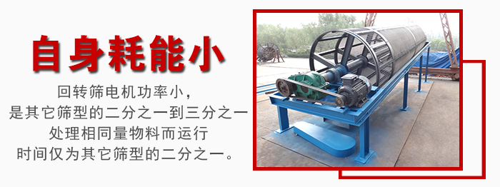 滾筒篩耗能小，使用壽命長，維修方便