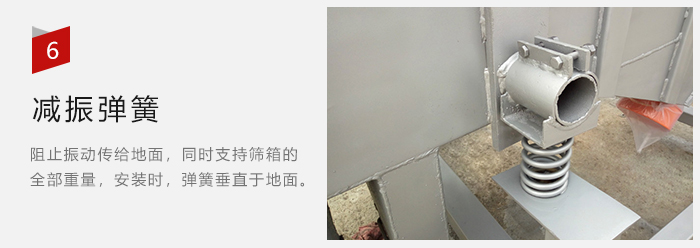 減振彈簧為減少篩箱與支撐裝置之間的摩擦而產(chǎn)生。