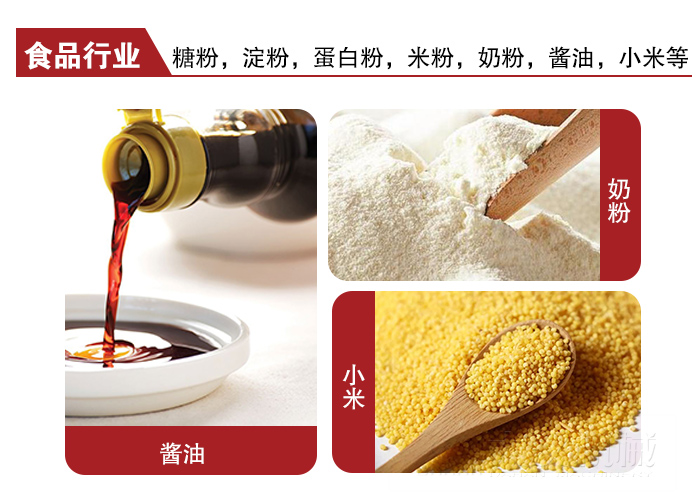 全不銹鋼食品振動篩可用于糖粉，小米，淀粉，蛋白粉，米粉，奶粉，醬油等物料